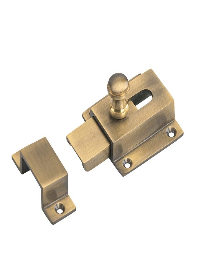 Sardar 3 inch Antique Heavy Duty Brass Door Security Latch Lock|Tower Bolt| Baby Latch| for Home/Bathroom/Kitchen/Office (1) - Image 3